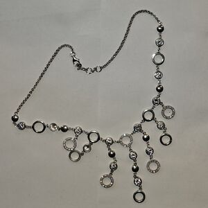 Vintage Toni Sterling Silver Necklace with Cubic Zarconia Accents 16"